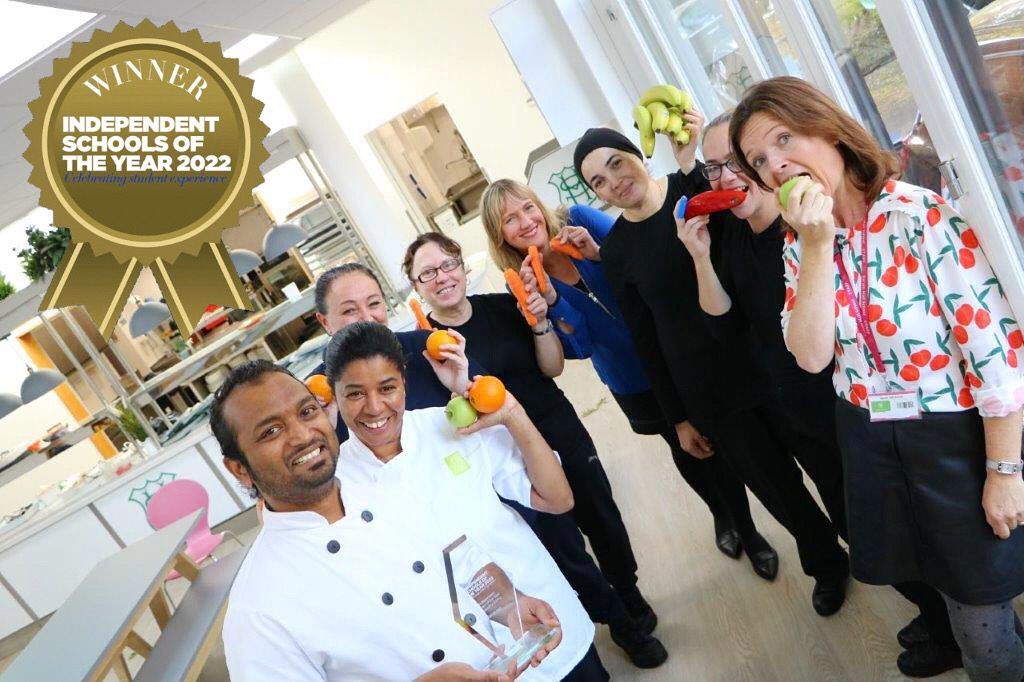 The kitchen team and food studio team at Sarum Hall School 